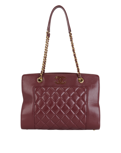 Mademoiselle Tote, £1,800, Handbags, Burgundy, Leather, Front view